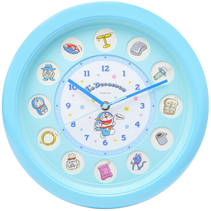 T'S FACTORY - Doraemon Circle Window Wall Clock Blue