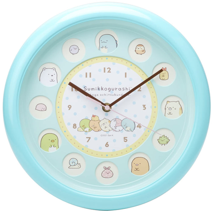 T'S FACTORY Horloge murale à fenêtre circulaire Sumikko Gorashi Bleu