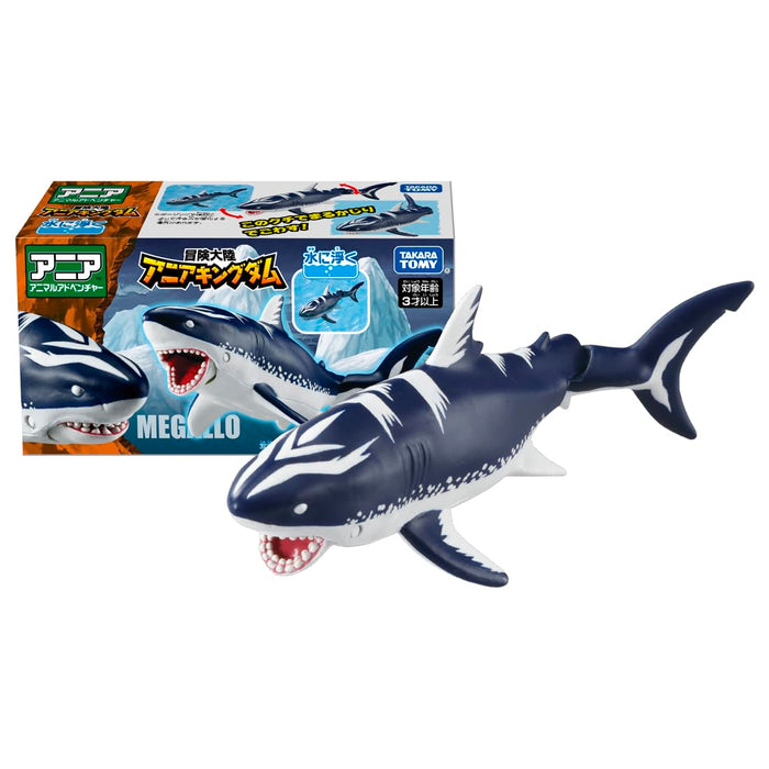 Takara Tomy Ania Megalodon Dinosaur Toy for Ages 3+ Adventure Kingdom Series