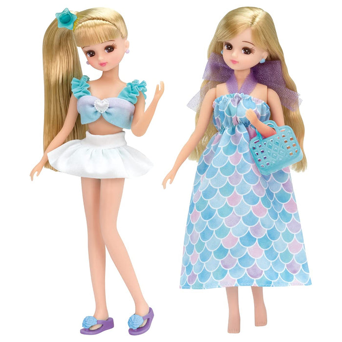 TAKARA TOMY Licca Doll Set mit Meerjungfrauenkleid und Badeanzug