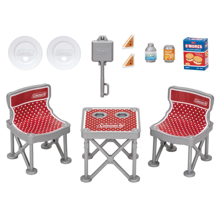 Takara Tomy Licca-Chan LF-09 Ensemble de camping Coleman Collab Table de jeu et chaise jouet pour 3 ans et plus