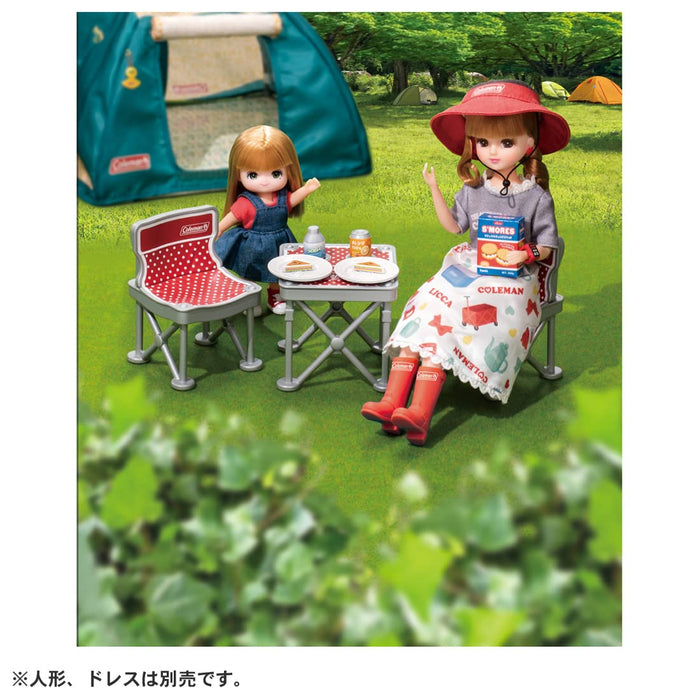 Takara Tomy Licca-Chan LF-09 Camping-Set, Coleman Collab, Spieltisch und Stuhl, Spielzeug für Kinder ab 3 Jahren