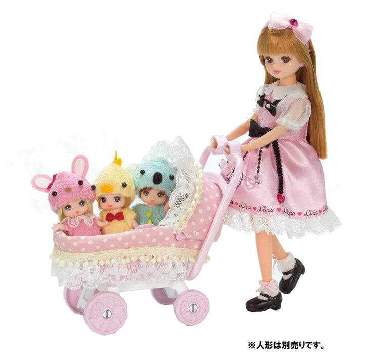 TAKARA TOMY Licca Doll Triplet Babies` Stroller