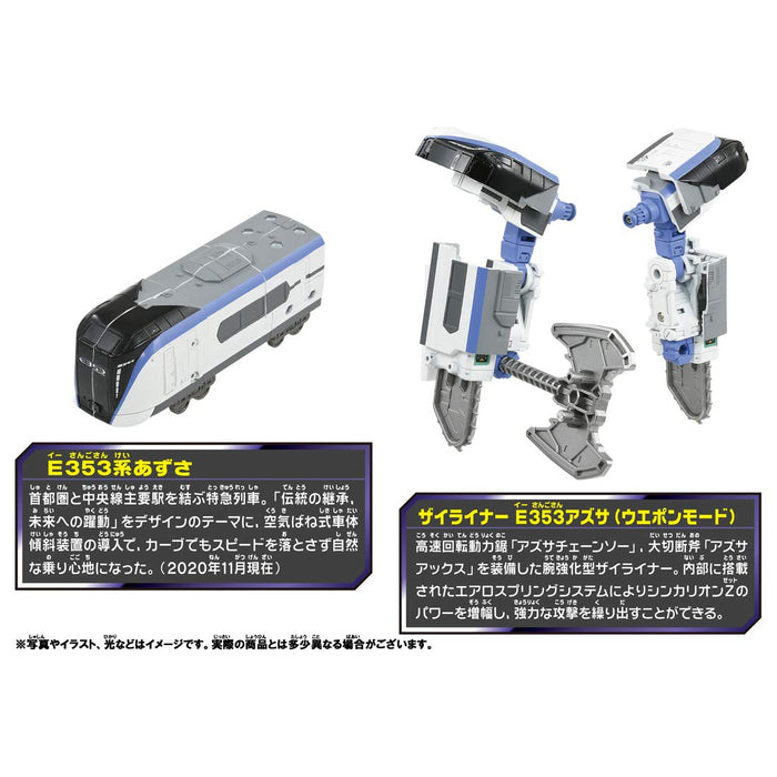 Takara Tomy Pla-Rail Shinkansen Transformation Robot Zailiner E353 Azusa Robot Toys
