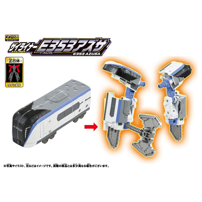 Takara Tomy Pla-Rail Shinkansen Transformation Robot Zailiner E353 Azusa Robot Toys