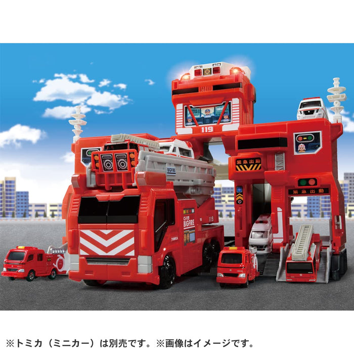Takara Tomy Tomica Deformation Dispatch Big Fire Command Station Mini Car Toy Boys 3+ Japan St Mark Certified