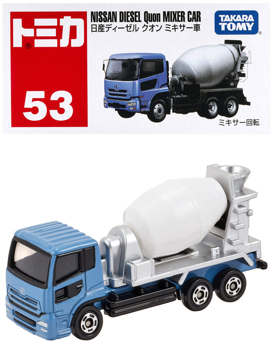 Takara Tomy Tomica No. 053 Nissan Diesel Quon Mixer Truck Mini Car Toy Japan 3+ Safety St Mark Certified