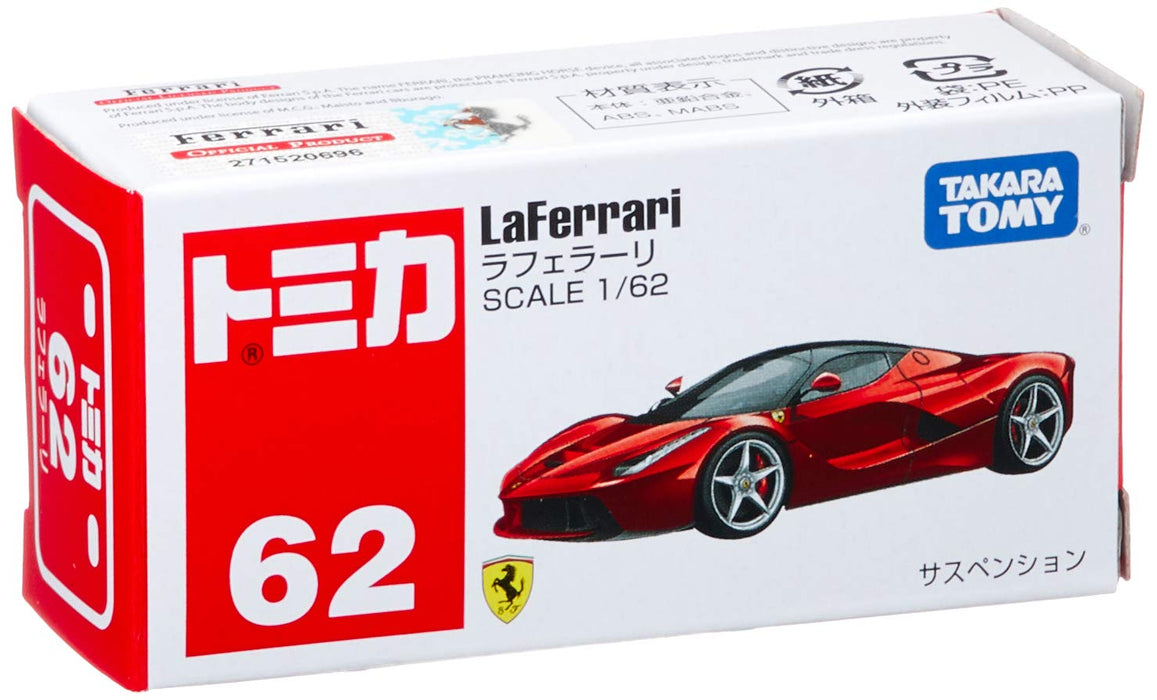 Takara Tomy Tomica 62 La Ferrari (101840) 1/62 Japanese Plastic Scale Ferrari Cars