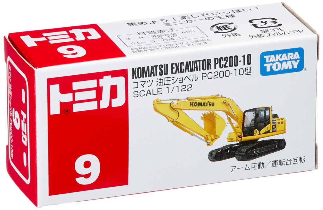 Takara Tomy Tomica 9 Komatsu Excavator Pc200-10 439172 1/122 Scale Model Toys