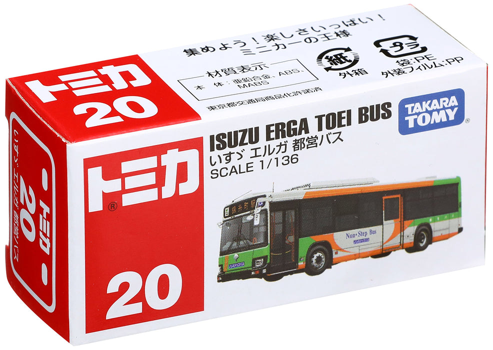 Takara Tomy Tomica 20 Isuzu Erga Toei Bus 879718 1/136 Japanische Busse im Plastikmaßstab