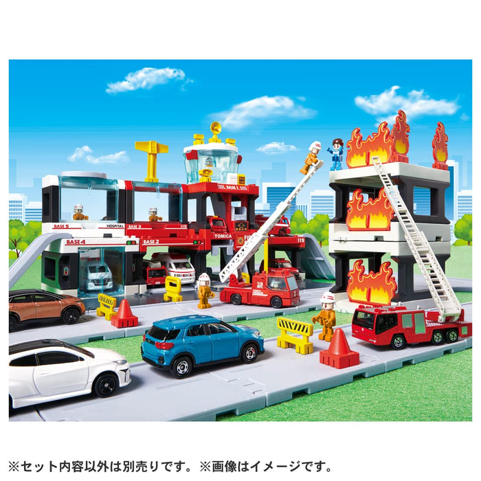 Takara Tomy  Tomica Tomica Town Dispatch! Fire! Rescue Base  Mini Car Toy 3 Years Old And Up Passed Toy Safety Standards St Mark Certified Tomica Takara Tomy