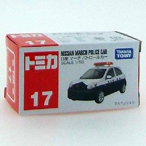 Takara Tomy Tomica No.17 Maßstab 1:58 Nissan March Police Car Box