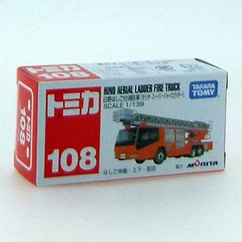 Takara Tomy Tomica No.108 1/139 Hino Aerial Ladder Fire Truck Box