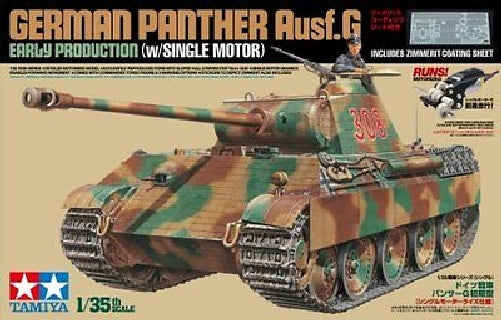 Tamiya 1/35 German Panther Ausf.g Early Production W/single Motor Model Kit