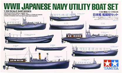 Tamiya 1/350 Japanese Navy Utility Boat Set Model Kit - Japan Figure