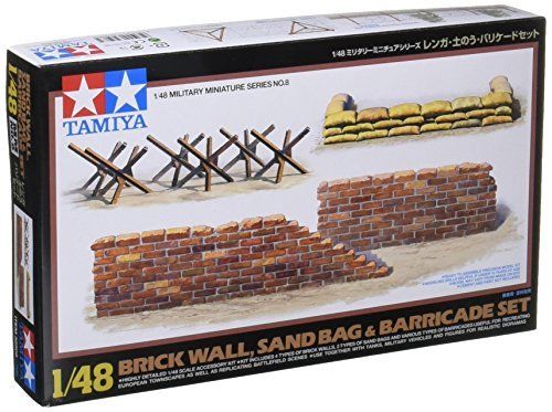 Tamiya 1/48 Brick Wall, Sand Bag & Barricade Model Kit - Japan Figure