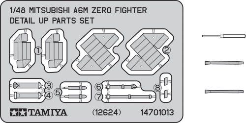 Tamiya 1/48 Mitsubishi A6m Zero Fighter Kit de pièces détaillées