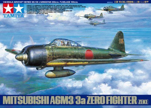 Tamiya 1/48 Mitsubishi A6m3/3a Zero Fighter Zeke Model Kit
