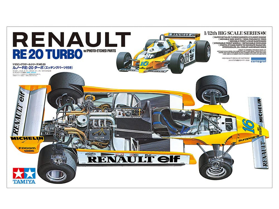 TAMIYA  1/12 Renault Re-20 Turbo W/Photo-Etched Parts Plastic Model