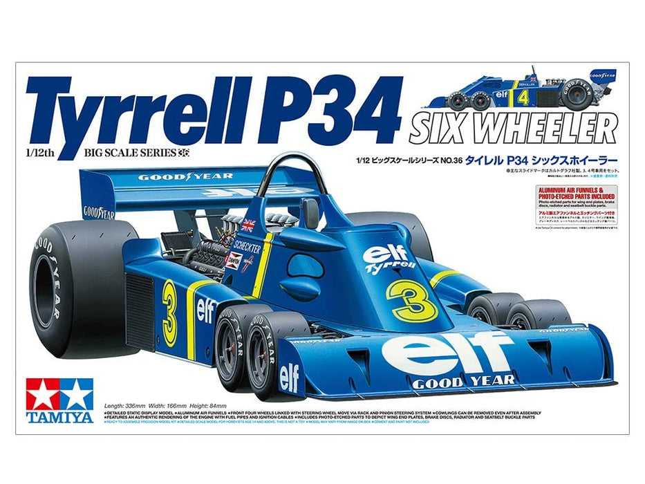 Tamiya 1/12 Big Scale Series No.36 Tyrell P34 Six Wheeler With Etching Parts Plastic Model 12036 Molding Color