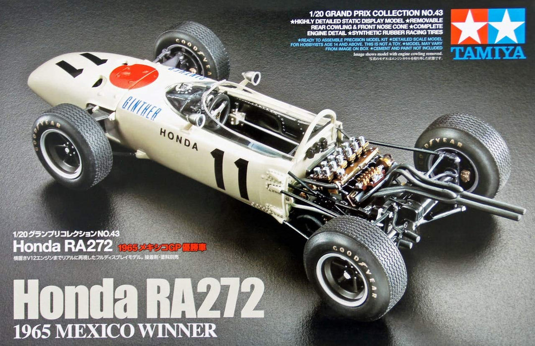 TAMIYA 20043 Honda Ra272 1965 Mexico Winner 1/20 Scale Kit