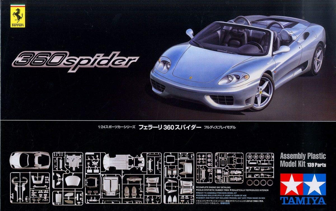 Tamiya 24307 Ferrari 360 Spider 1/24 Japanese Scale Cars Plastic Models Kit