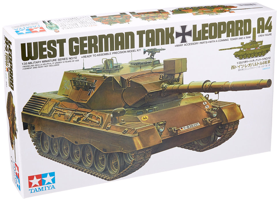TAMIYA 35112 Westdeutscher Panzer Leopard A4 Bausatz im Maßstab 1:35