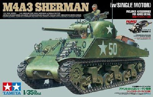 Tamiya 1/35 U.s. Medium Tank M4a3 Sherman W/single Mortor Model Kit Japan