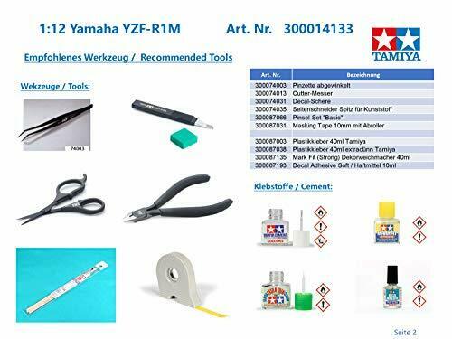 Tamiya 14133 1/12 Yamaha Yzf-r1m 2018 Spec