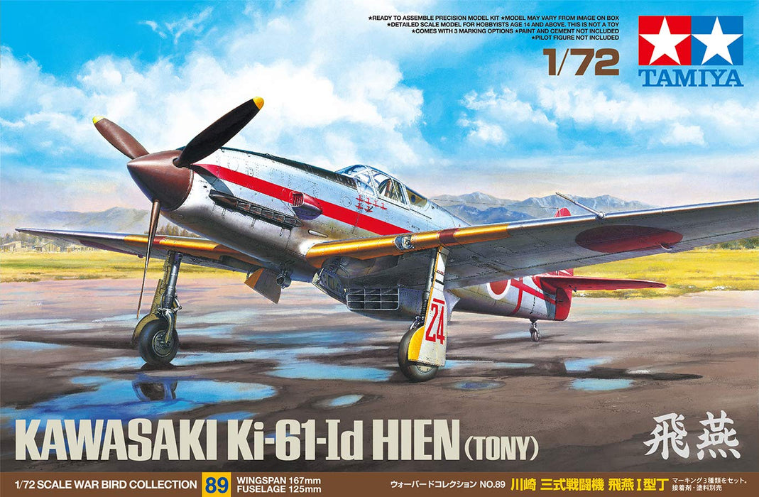 TAMIYA 60789 Kawasaki Ki-61-Id Hien Tony Bausatz im Maßstab 1/72
