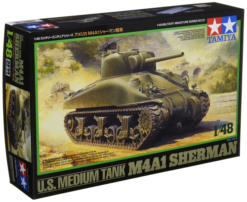 TAMIYA 32523 Kit de char moyen américain M4A1 Sherman à l'échelle 1/48