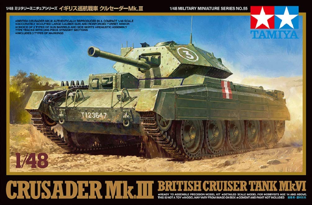 TAMIYA 32555 British Cruiser Tank Mk.Vi Crusader Mk.Iii Kit échelle 1/48
