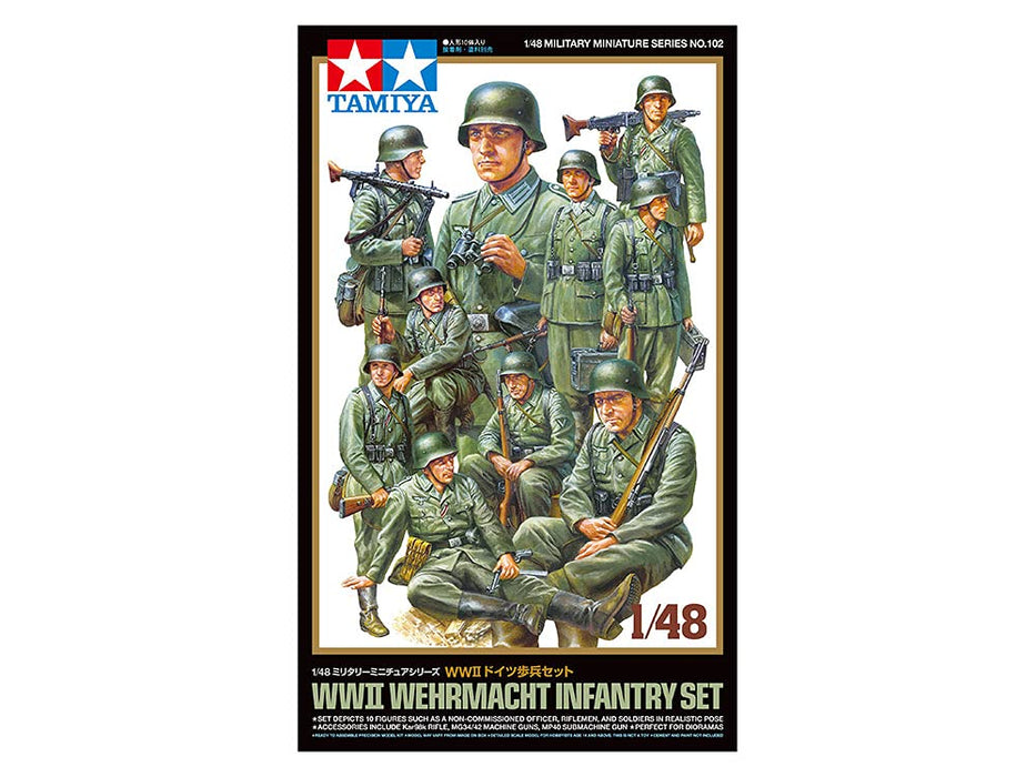 TAMIYA 1/48 Wwii Deutsche Wehrmacht Infanterie Set Plastikmodell