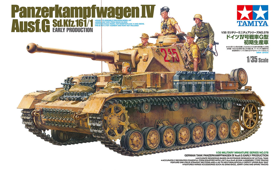 TAMIYA 1/35 Deutscher Panzerkampfwagen Iv Ausf.G Plastikmodell aus der frühen Produktion