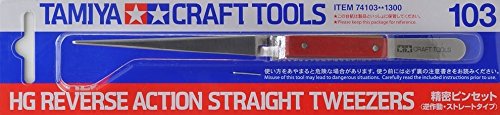 TAMIYA 74103 Craft Tools Hg Reverse Action Straight Tweezers