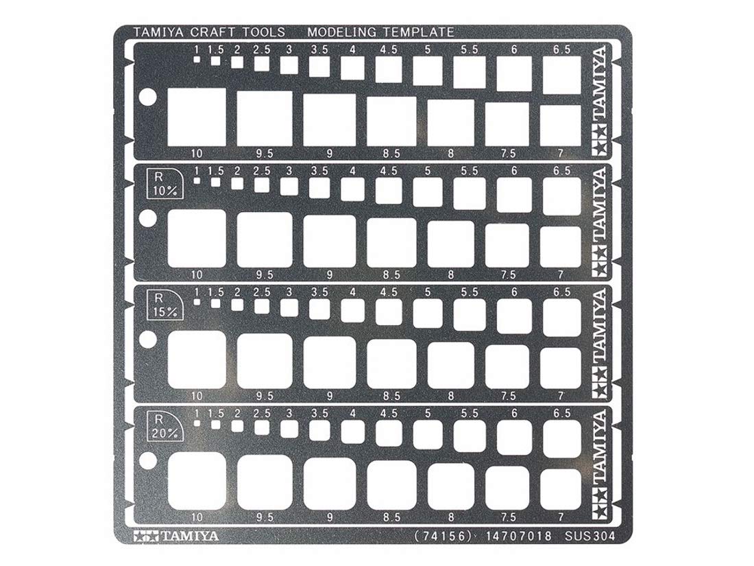 TAMIYA 74156 Modeling Template Square/1-10Mm