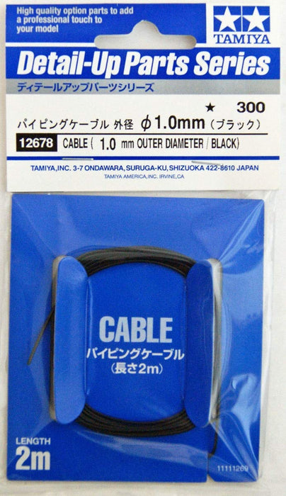 TAMIYA 12678 Câble Diamètre Extérieur 1.0Mm / Noir