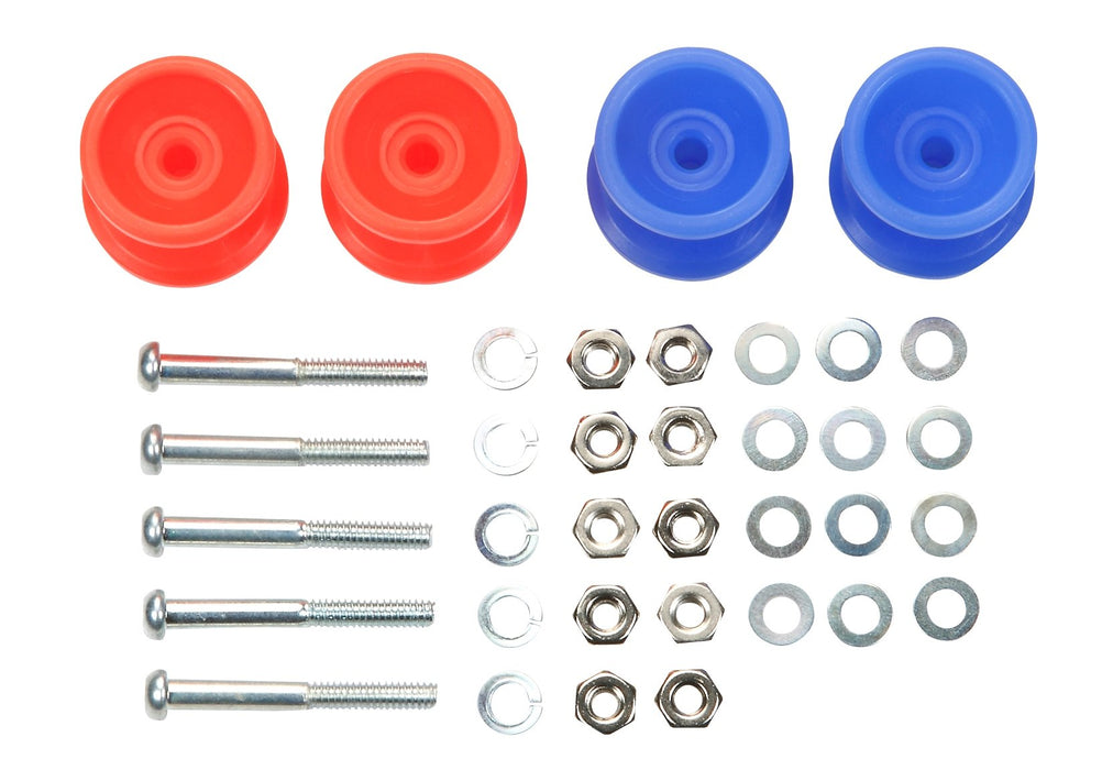 TAMIYA 15457 Mini 4Wd Low Friction Plastic Double Rollers Red/Blue 13-12Mm