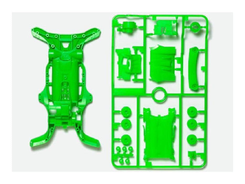 TAMIYA 95255 Mini 4Wd Ar Fluorescent-Color Chassis Set Green