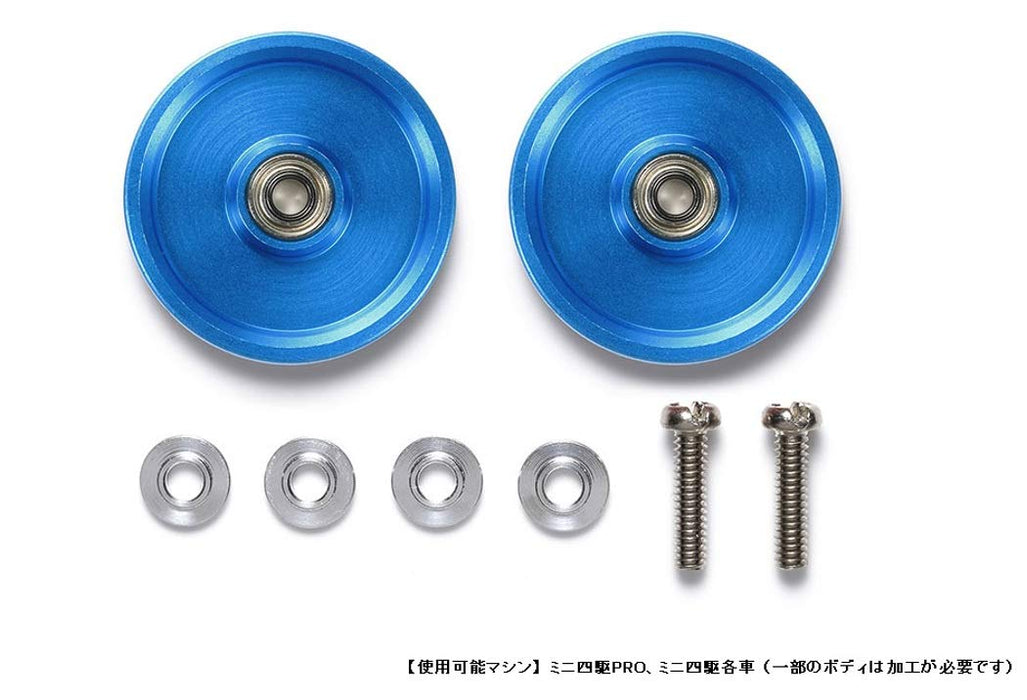 TAMIYA 95561 Mini 4Wd 19Mm Aluminium Ball-Race Rollers Ringless/Bleu