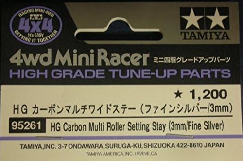 TAMIYA 95261 Mini 4Wd Hg Carbon Multi Roller Setting Stay 3Mm Fine Silver
