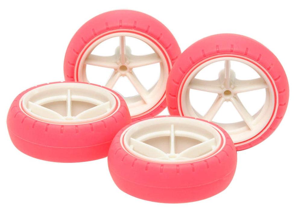 TAMIYA Mini 4Wd 95460 Narrow Large Dia. Wheel & Soft Arched Tires Fluorescent Pink