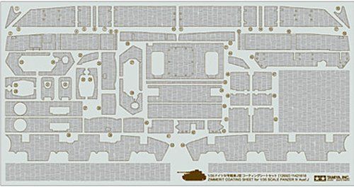 Tamiya Zimmerit Coating Sheet For German Panzer Iv Ausf.j Detail Up Parts - Japan Figure
