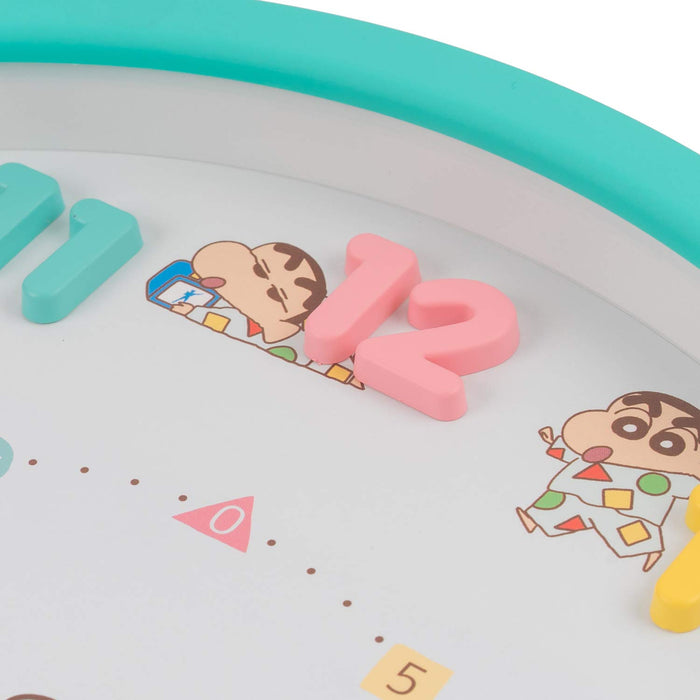 T'S FACTORY Crayon Shin-Chan Wanduhr Pyjama gemustert Grün