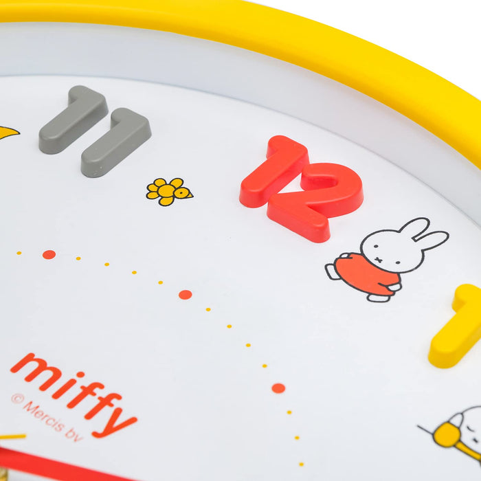 Teas Factory Miffy Wall Clock Analog Icon Wall Clock Continuous Second Hand Yellow 2926-188