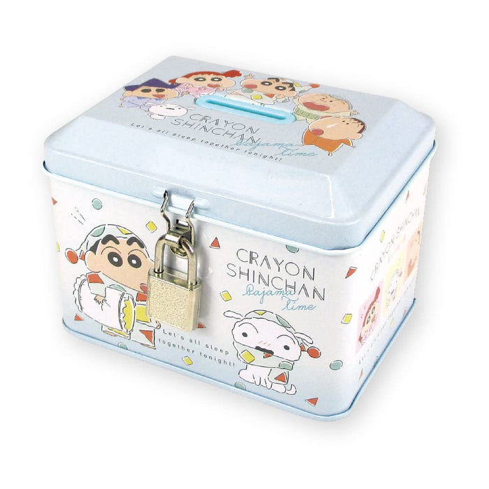 T'S Factory Piggy Bank With Key Lock Crayon Shin-Chan Pajama Time