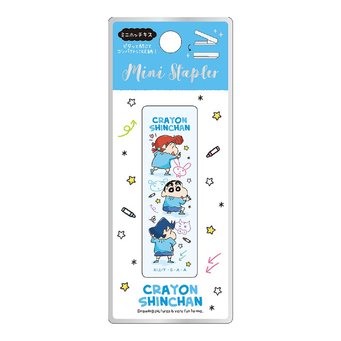 Tee&S Factory Crayon Shin-Chan Mini Stapler Doodle/Friends About H6.2 X W2 X D1.5Cm Ks-5540511Rt Blue