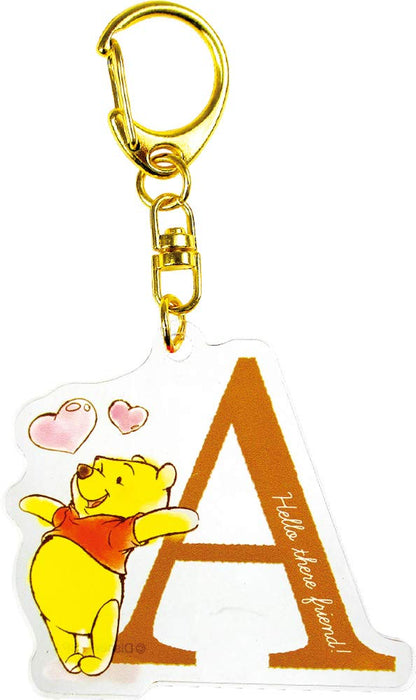 Tee's Factory Initial Acryl Schlüsselanhänger Winnie The Pooh A Disney 0,3 x 5,5 x 5,1 cm Dn-5541131A