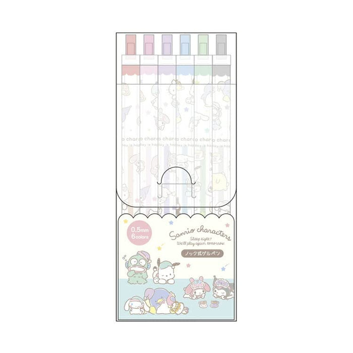 T'S Factory Sanrio Knock Type Gelstifte, 6er-Set