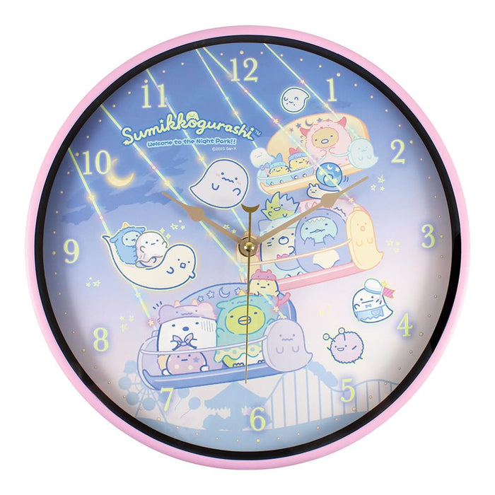 Sumikko Gurashi Rosa Wanduhr SG-5520452PK Φ30xD4Cm Leuchtender Geisternachtpark